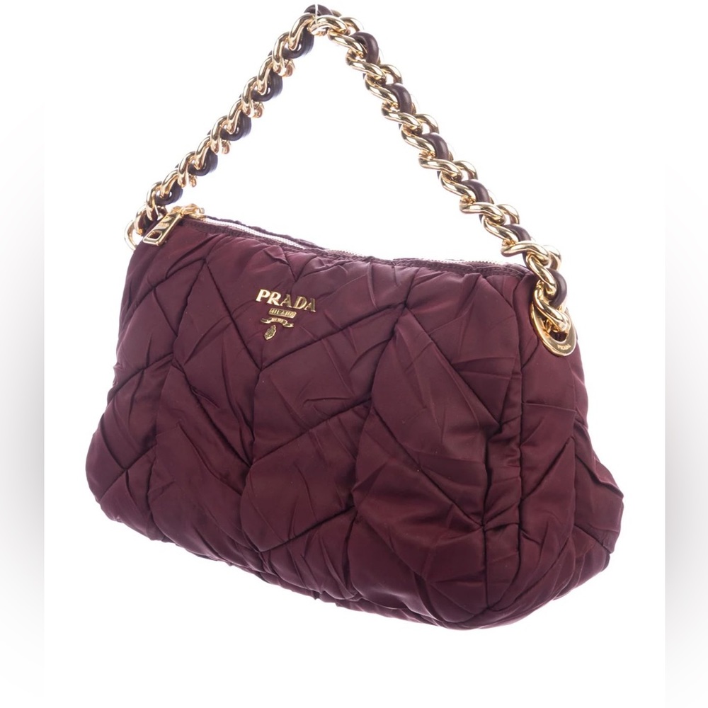 PRADA Eggplant Purple handle bag nylon